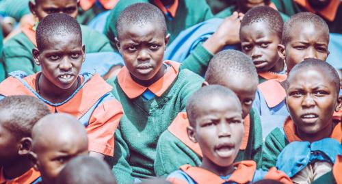 A group of students at the Mugie school